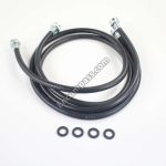 2-5 Ft Black Rubber Washing Machine Fill Hoses